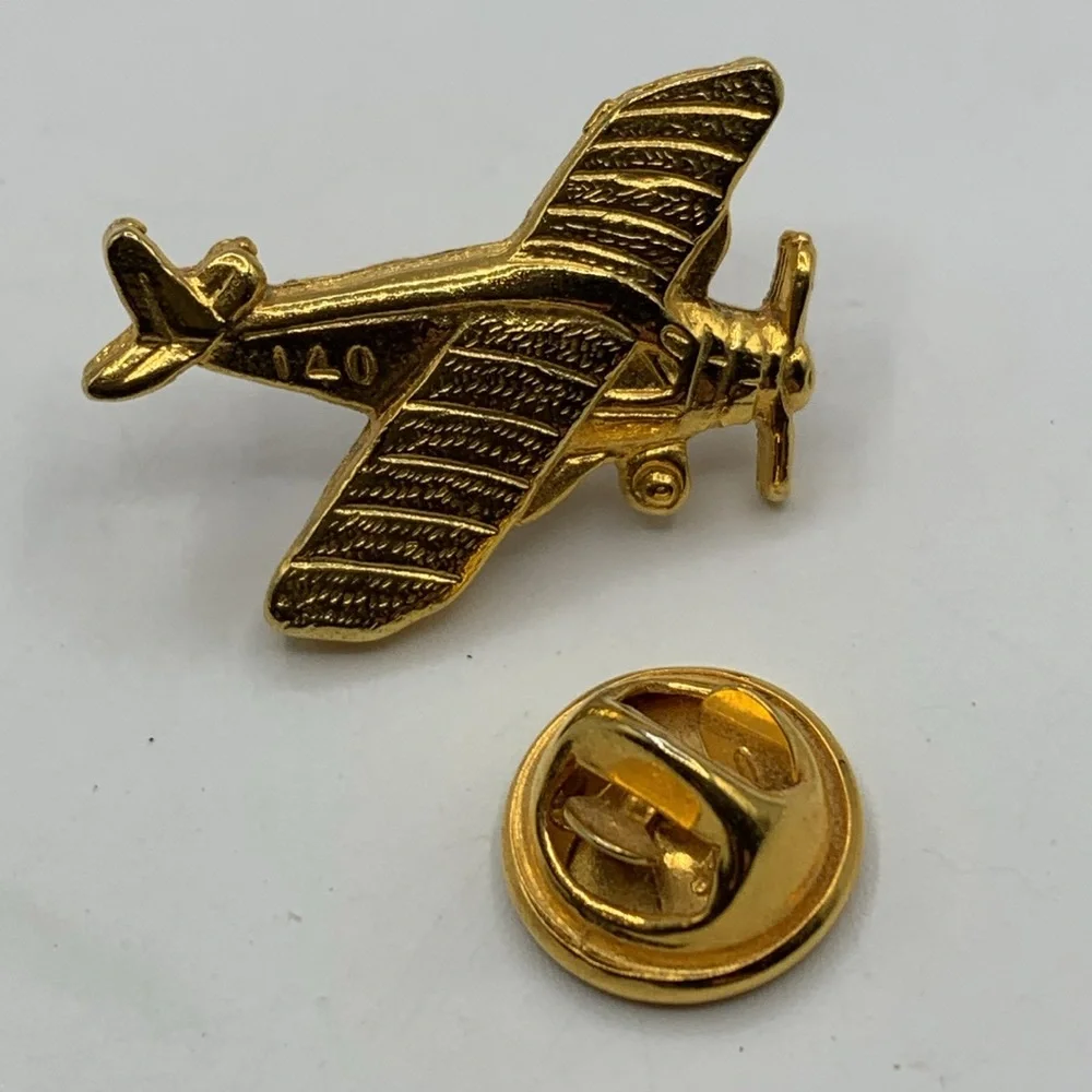 Cessna 140 Gold Airplane Lapel Pin - Classic Men’s Accessory